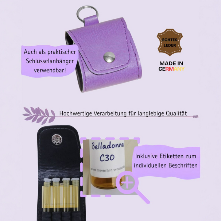 Mini Notfall Apotheke für/mit 4 Globuligläsern zum selbst befüllen, inkl. Schlüsselanhänger