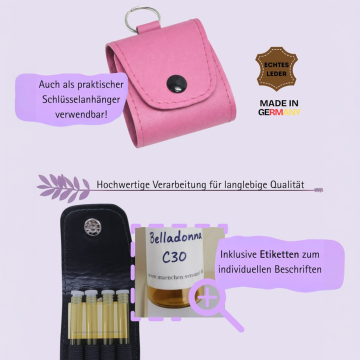 Mini Notfall Apotheke für/mit 4 Globuligläsern zum selbst befüllen, inkl. Schlüsselanhänger