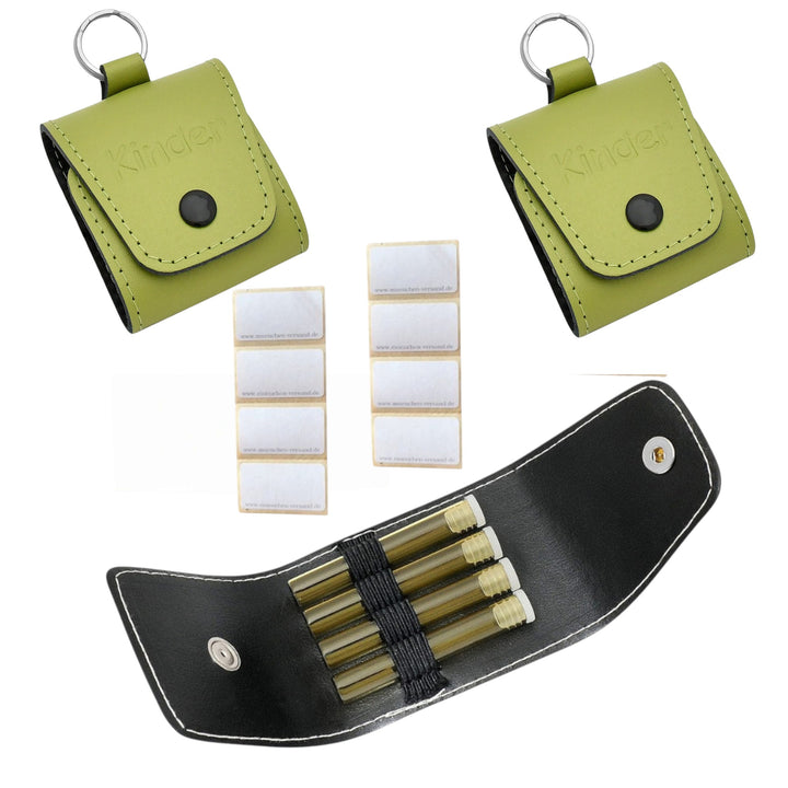 Set d'urgence avec gaufrage, 4 verres et étiquettes