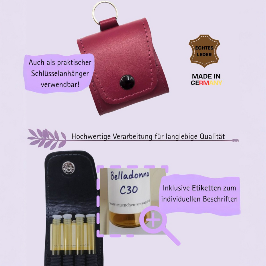 Mini Notfall Apotheke für/mit 4 Globuligläsern zum selbst befüllen, inkl. Schlüsselanhänger