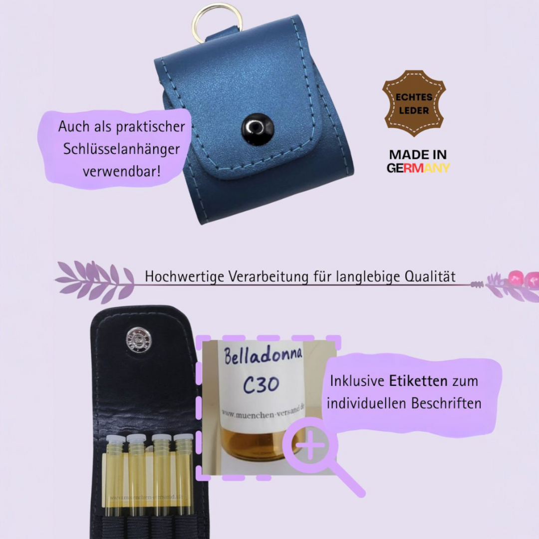 Mini Notfall Apotheke für/mit 4 Globuligläsern zum selbst befüllen, inkl. Schlüsselanhänger