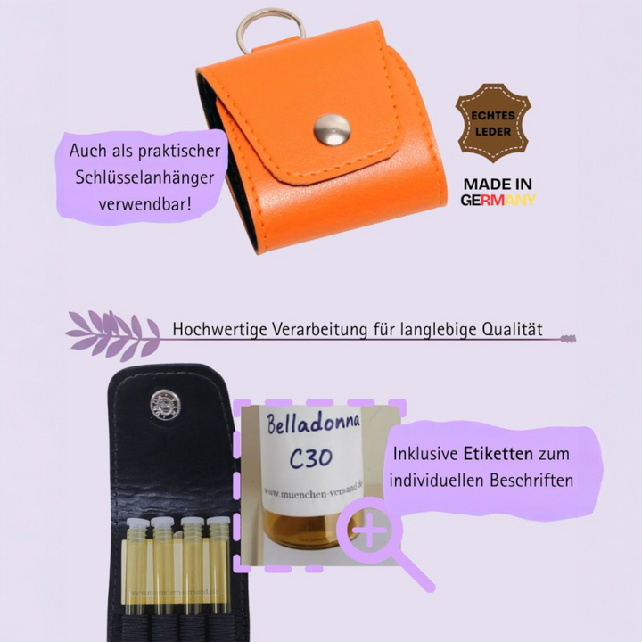 Mini Notfall Apotheke für/mit 4 Globuligläsern zum selbst befüllen, inkl. Schlüsselanhänger