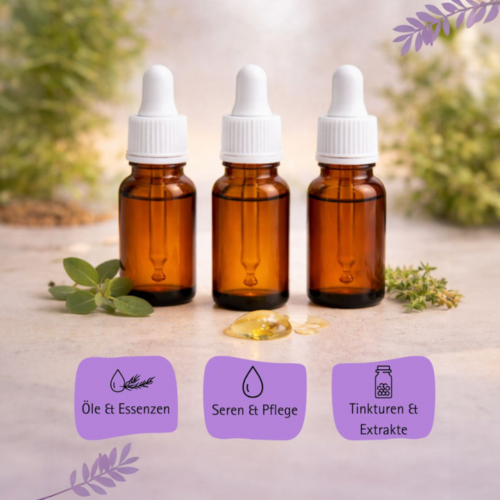 10ml Apothekerflaschen mit Tropfer, Schrauber, Pipetten, Vereinzler