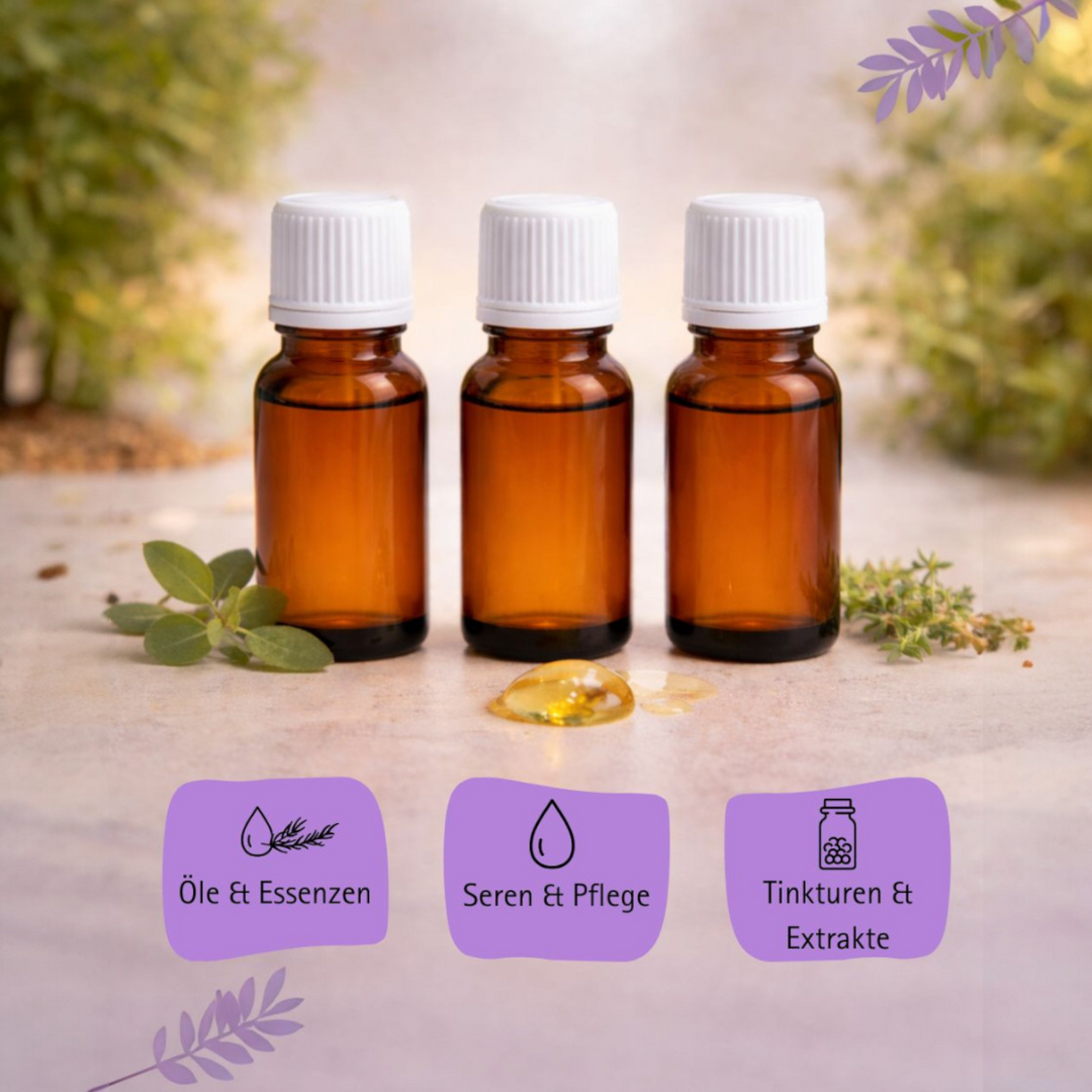 10ml Apothekerflaschen mit Tropfer, Schrauber, Pipetten, Vereinzler