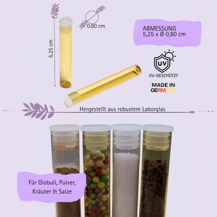 flat-bottomed glasses 50mm x ø 10mm