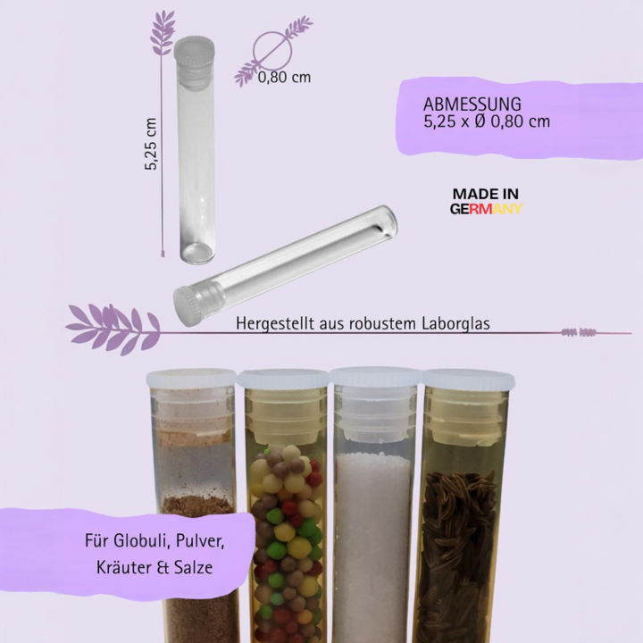 flat-bottomed glasses 50mm x ø 10mm