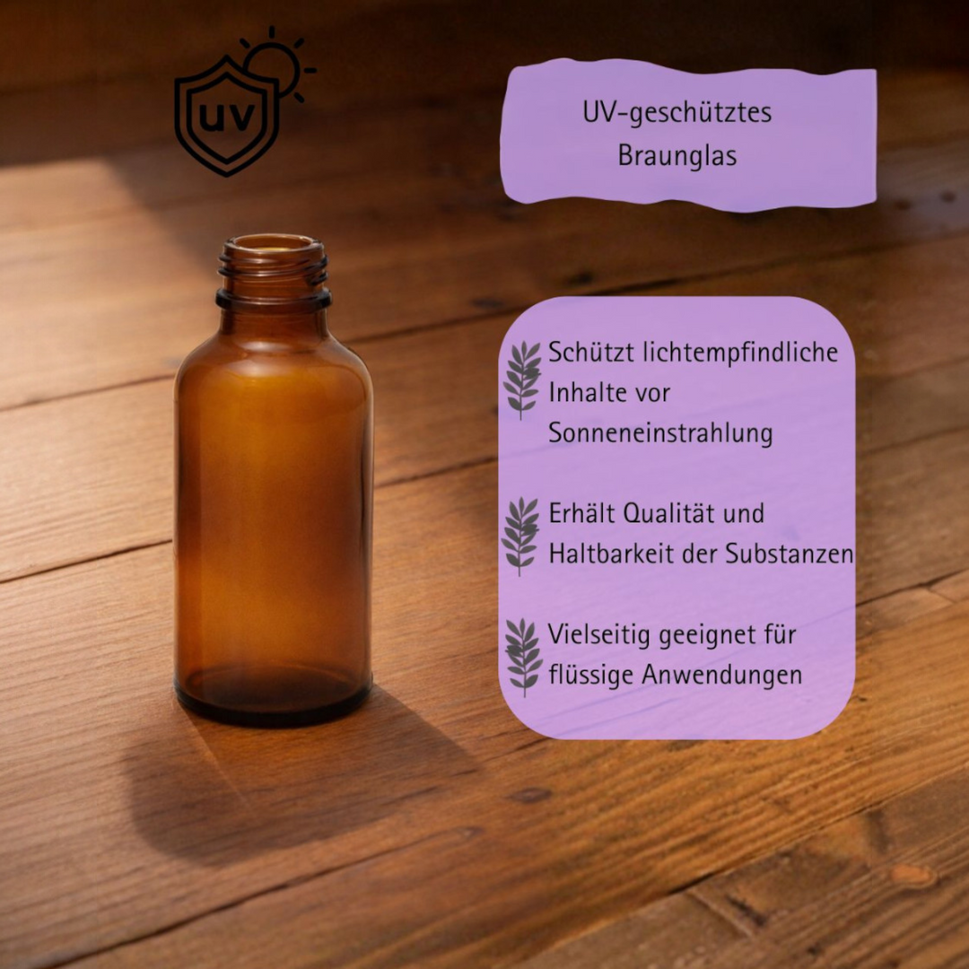 50ml Apothekerflaschen mit Tropfer, Schrauber, Pipetten, Vereinzler