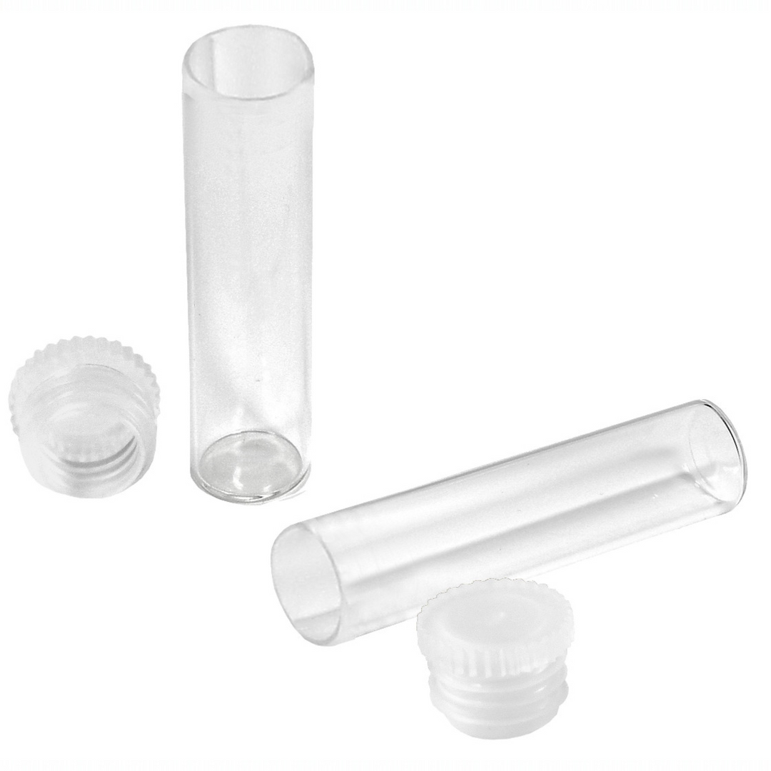 Flachbodengläser 50mm x ø 12mm AR-Klarglas und Illax-Braunglas