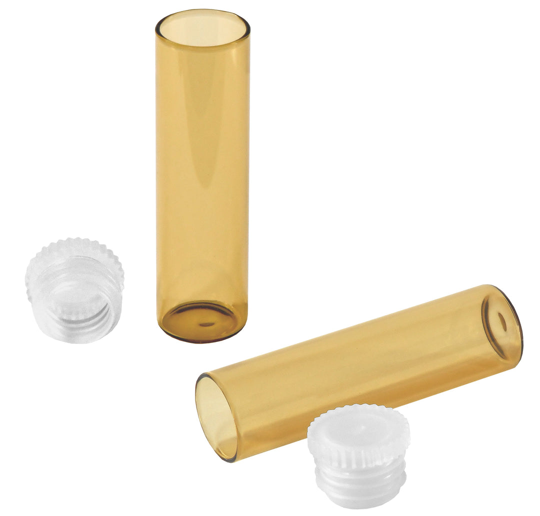 Flachbodengläser 50mm x ø 14mm AR-Klarglas und Illax-Braunglas