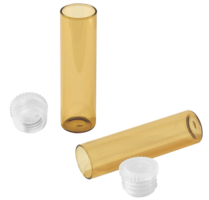 Flachbodengläser 50mm x ø 14mm AR-Klarglas und Illax-Braunglas