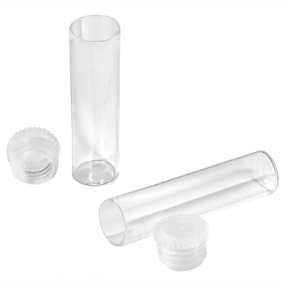 Flachbodengläser 50mm x ø 14mm AR-Klarglas und Illax-Braunglas