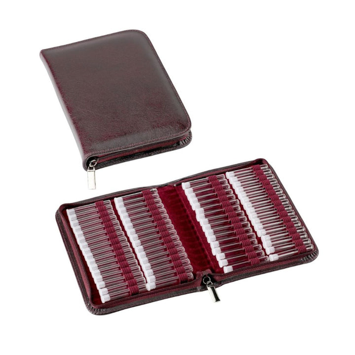 64er Taschenapotheke MIT Gläsern, Leder bordeaux, schwarz, natur, blau, grün