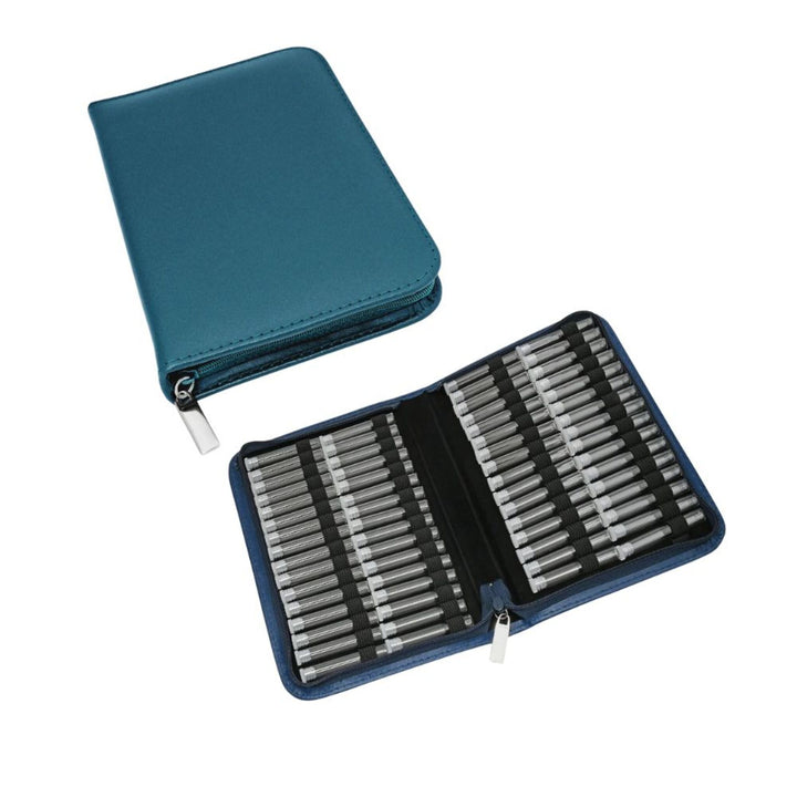 64er Taschenapotheke MIT Gläsern, Leder bordeaux, schwarz, natur, blau, grün