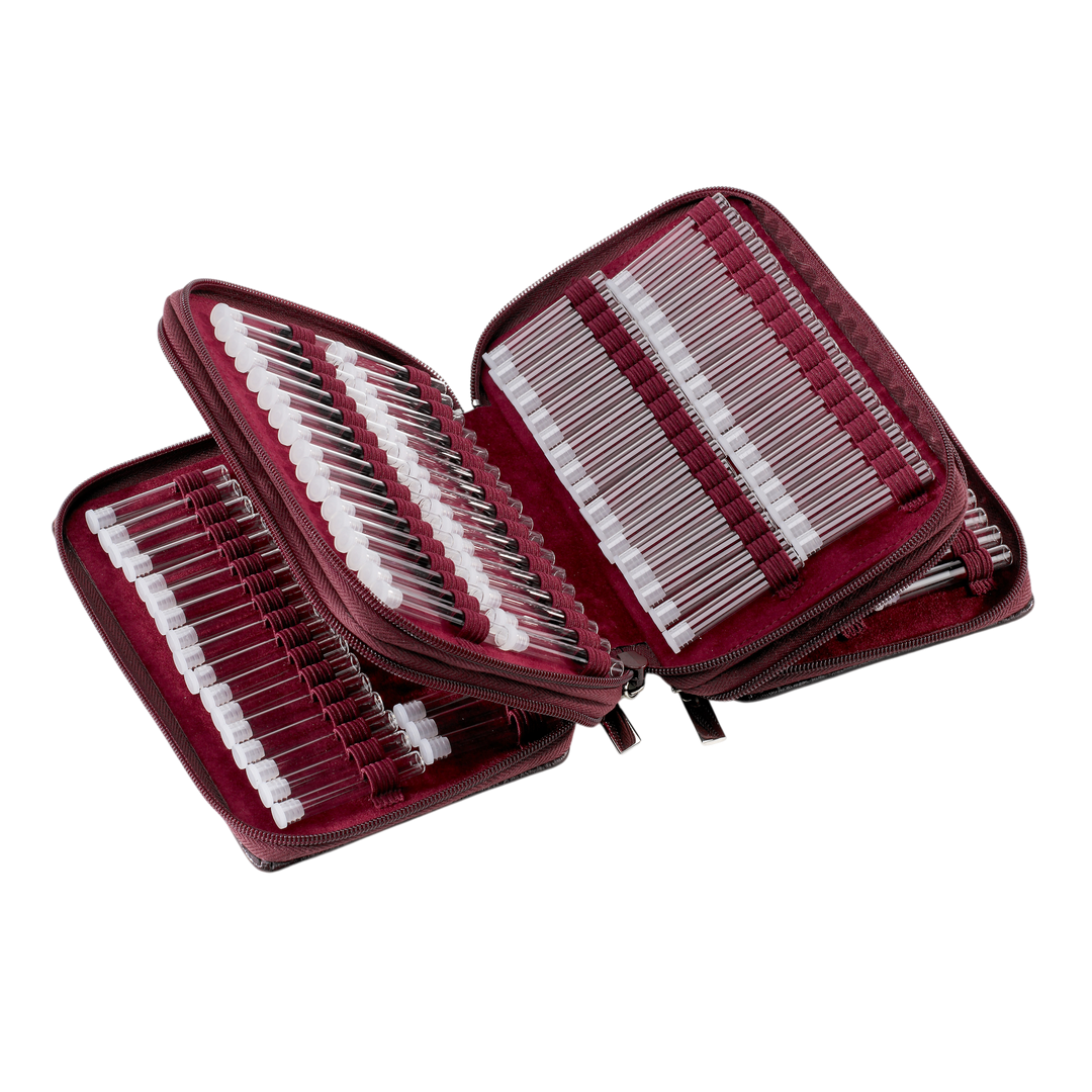 204er Taschenapotheke MIT Gläsern, Leder bordeaux, schwarz, natur, blau, grün