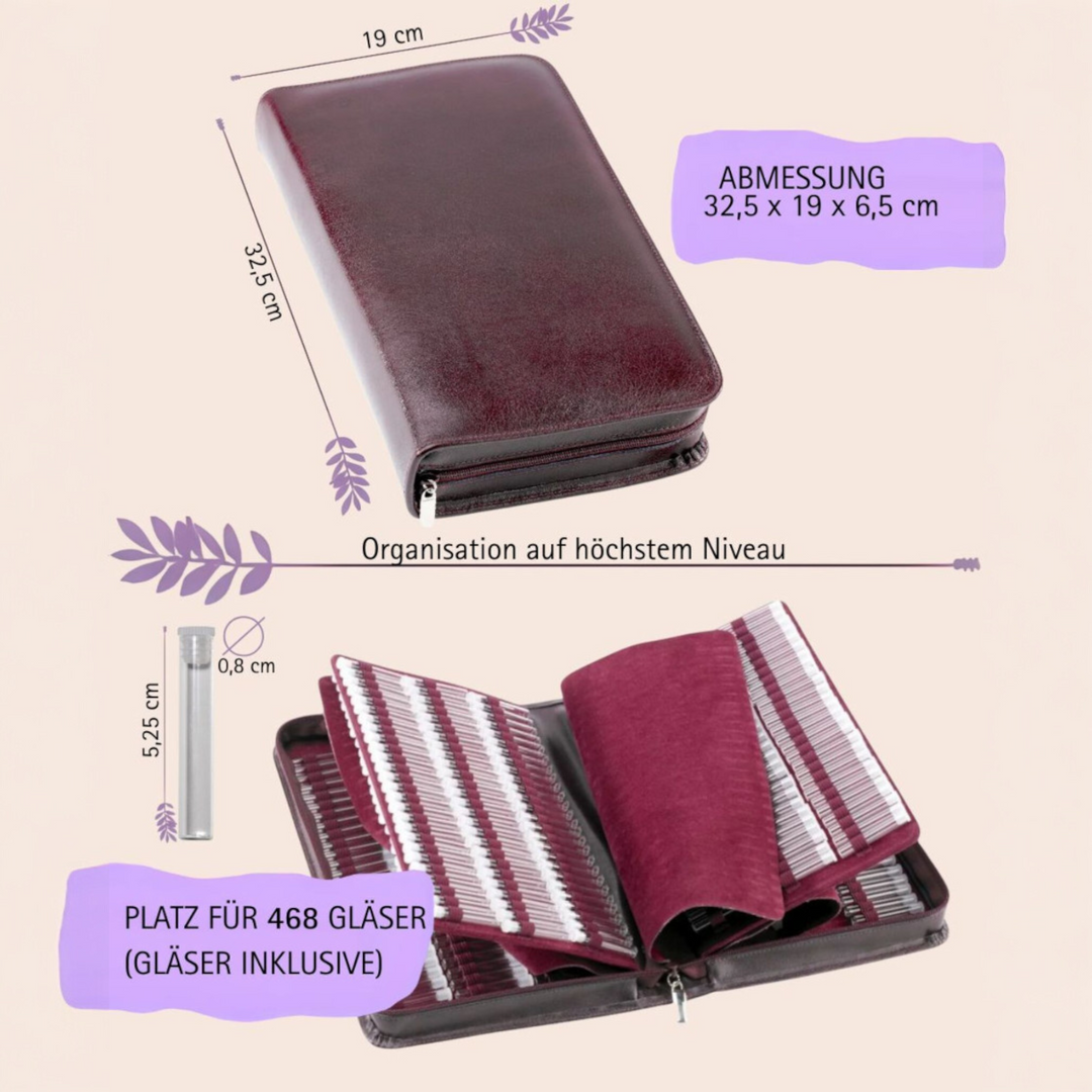 Classic Globuli Cases with 10 - 468 Globule Bottles Leather, many colors