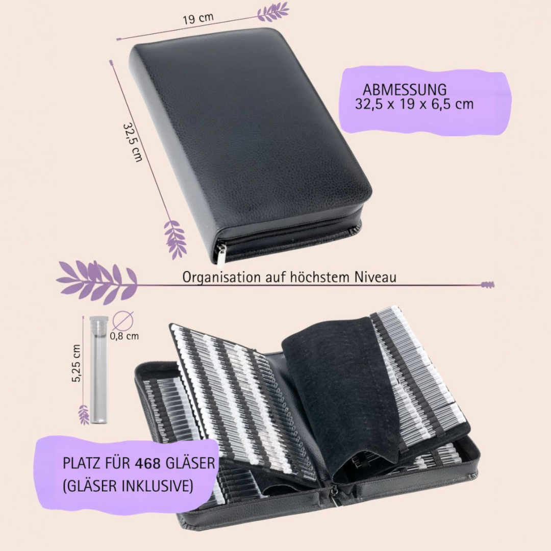 Classic Globuli Cases with 10 - 468 Globule Bottles Leather, many colors