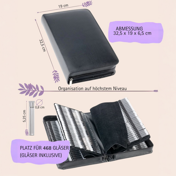 Classic Globuli Cases with 10 - 468 Globule Bottles Leather, many colors