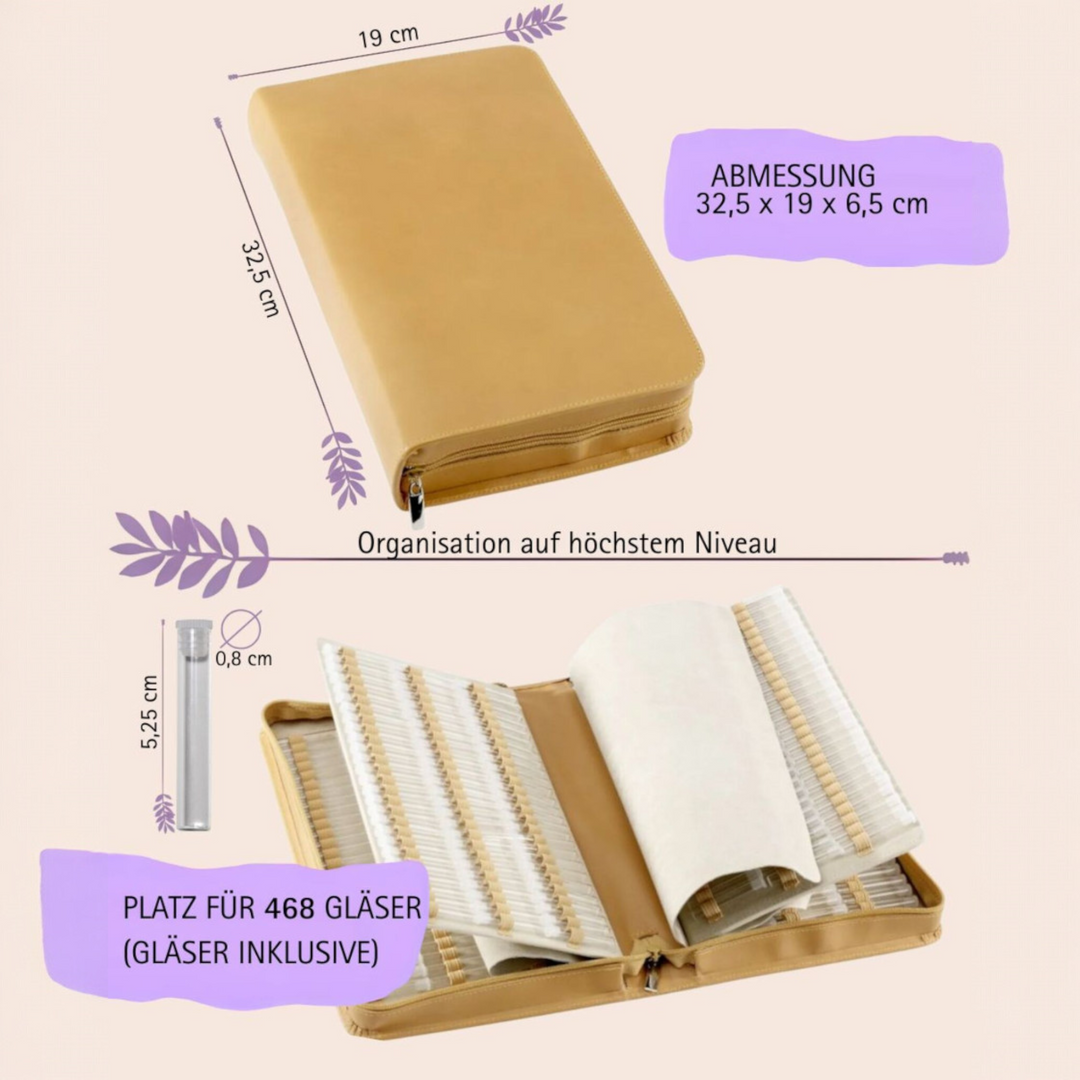 Classic Globuli Cases with 10 - 468 Globule Bottles Leather, many colors