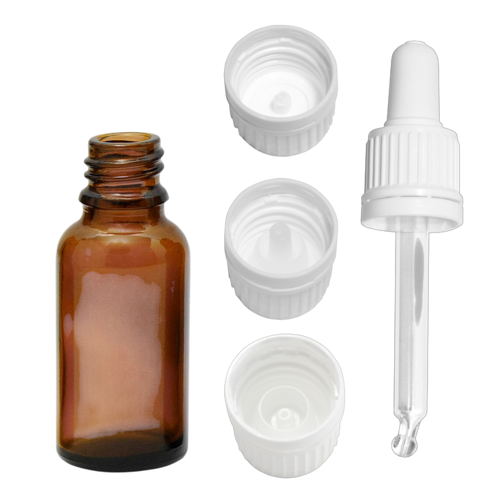 20ml Apothekerflaschen mit Tropfer, Schrauber, Pipetten, Vereinzler