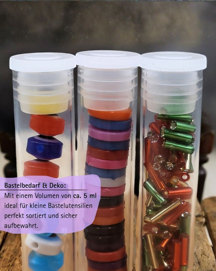 Flachbodengläser 50mm x ø 12mm AR-Klarglas und Illax-Braunglas