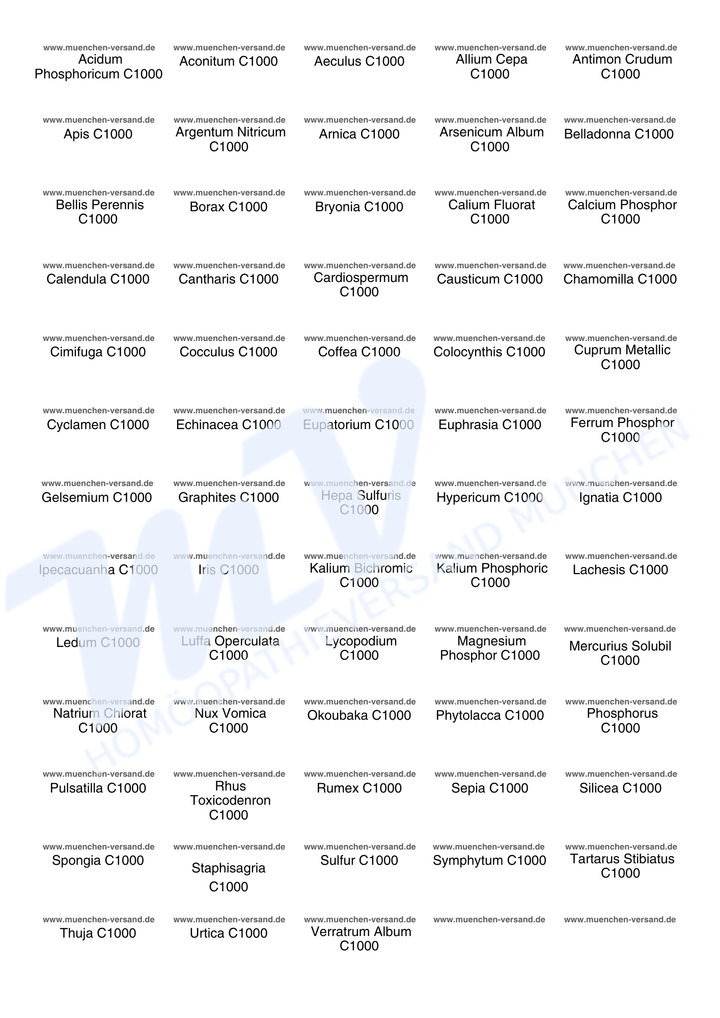 Universal Etiketten Globuli 65er Set