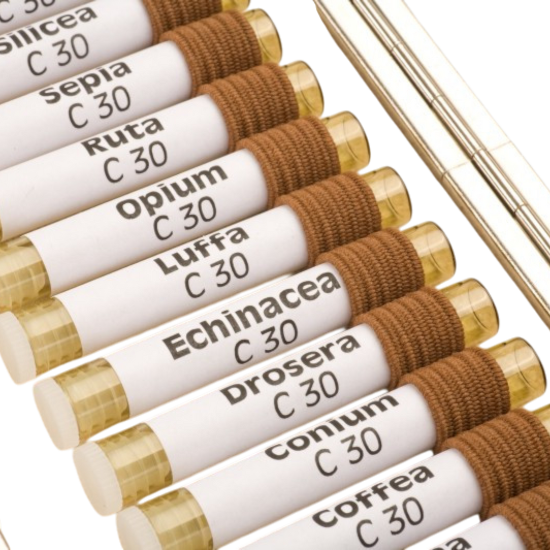 63 Etiketten bedruckt mit den gängigsten Globuli D12, C30, C200, C1000, C10000