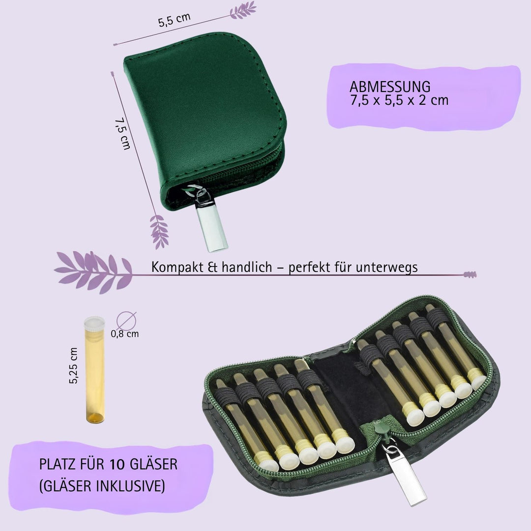 Classic Globuli Cases with 10 - 468 Globule Bottles Leather, many colors