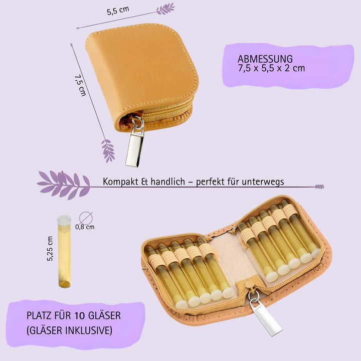 Classic Globuli Cases with 10 - 468 Globule Bottles Leather, many colors