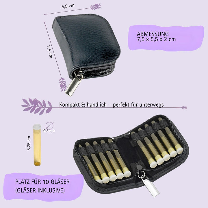 Classic Globuli Cases with 10 - 468 Globule Bottles Leather, many colors