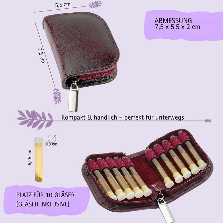 Classic Globuli Cases with 10 - 468 Globule Bottles Leather, many colors