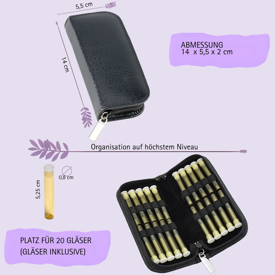 Classic Globuli Cases with 10 - 468 Globule Bottles Leather, many colors