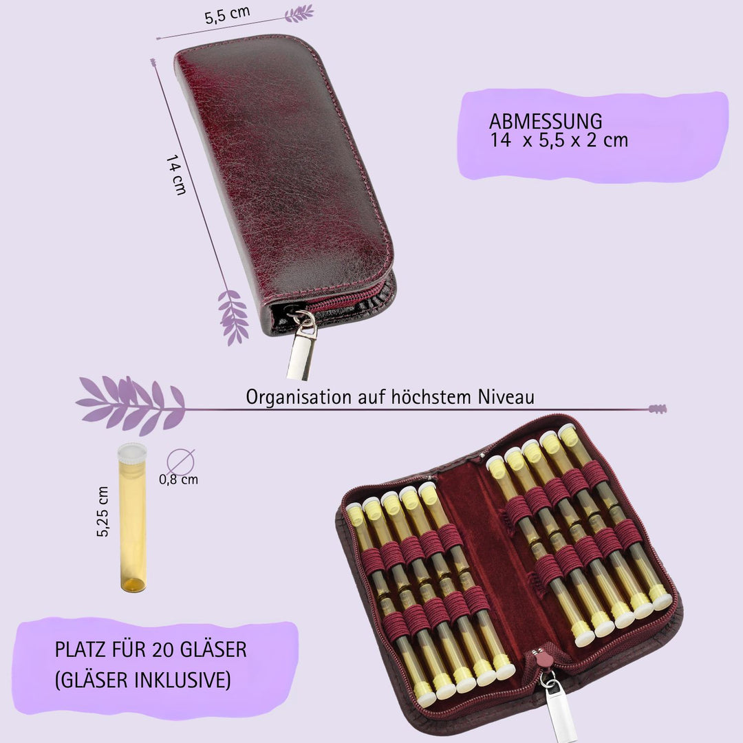 Classic Globuli Cases with 10 - 468 Globule Bottles Leather, many colors