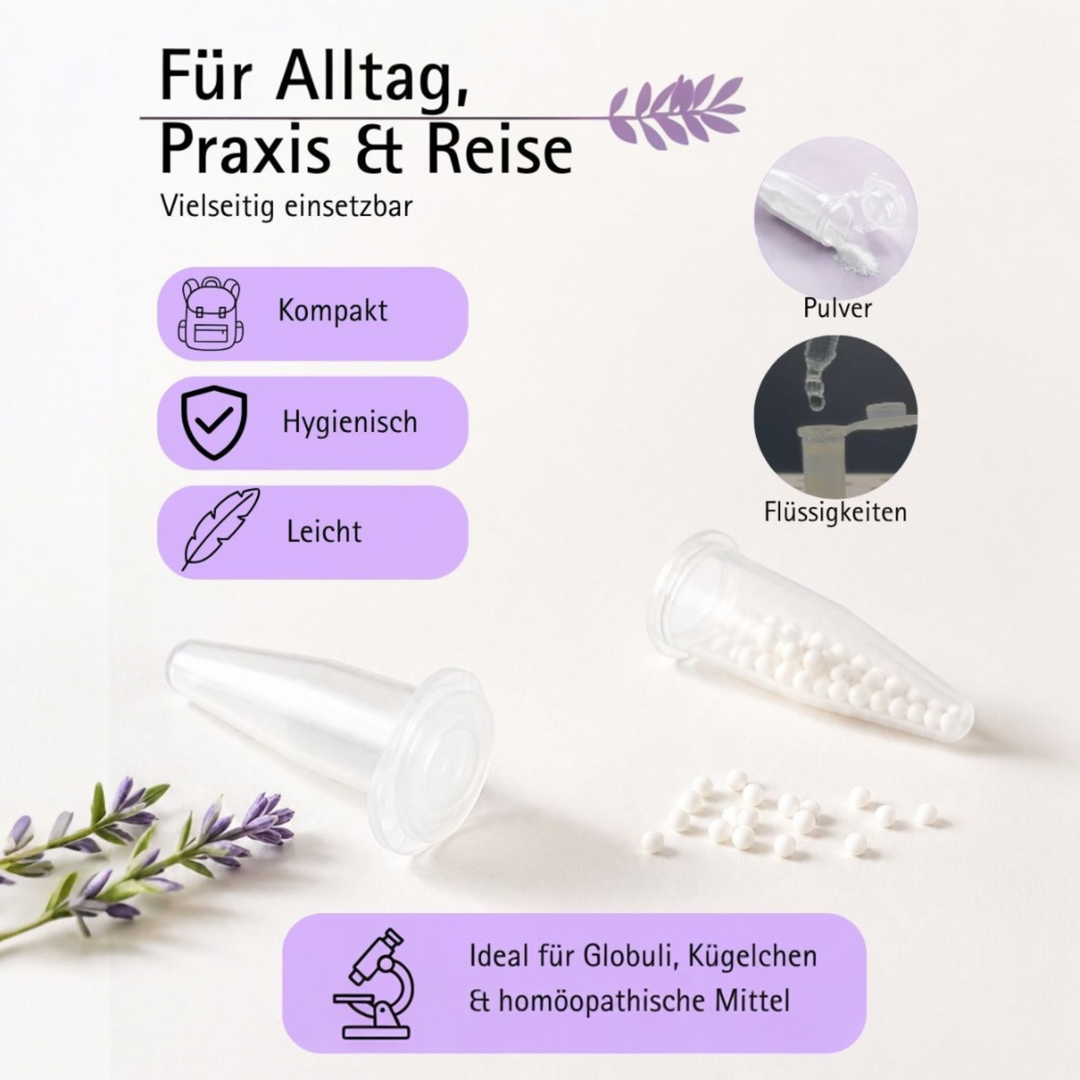 Kunststoffkegel, Globuli Caps, Zentrifugenröhrchen 1,5 g/ml