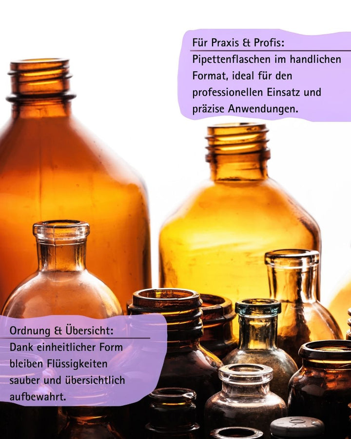 20ml Apothekerflaschen mit Tropfer, Schrauber, Pipetten, Vereinzler