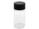 Gewindeflaschen 20g/ml, Laborglas mit Schraubdeckel schwarz, 57mm x Ø27,5mm Klarglas 10 Stck.