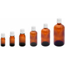 105 Stück 50ml Apothekerflaschen aus UV-Schutz Braunglas mit Tropfer, Tropferverchluss